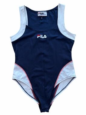 Fila Jackie Navy & White Athletic One-Piece Bodysuit